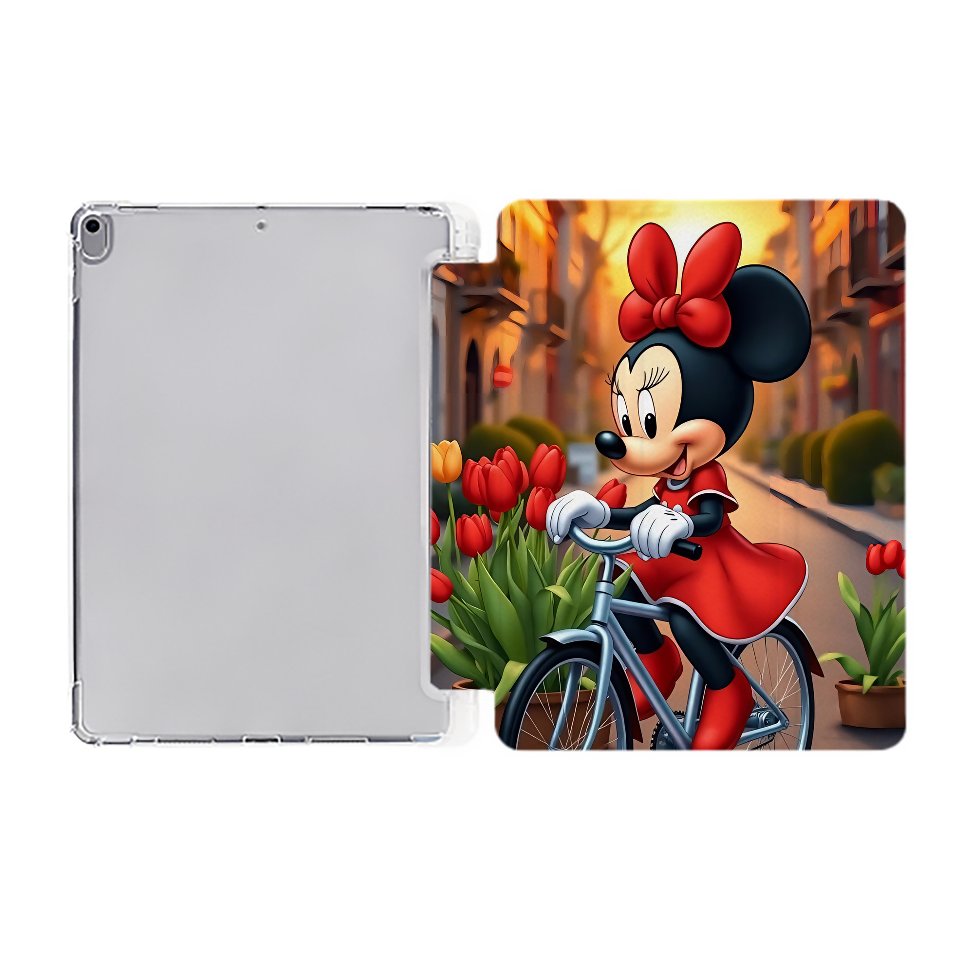 （画像用） ミッキーマウス Mickey Mouse IPad ケース ペン収納付き 三つ折りスタンド PUレザー×シリコン 対応機種9.5/10.5/10.9インチ
